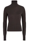 Reformation Jett Turtle-neck Cashmere Top In Brown
