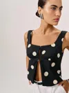 Reformation Jianna Top Moon Dot In Black