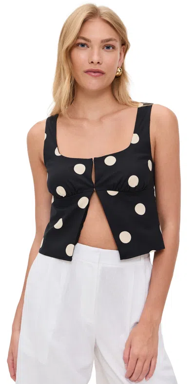 Reformation Jianna Top Moon Dot In Black