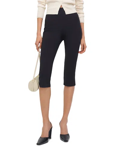 Reformation Jill Cropped Knit Pants In Black