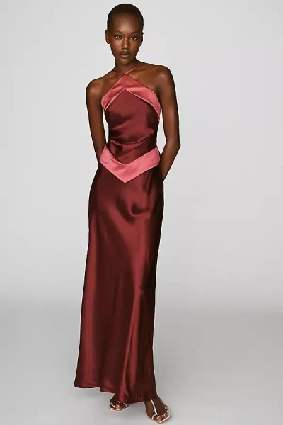 Reformation Jillian 100% Silk Maxi Dress In Red