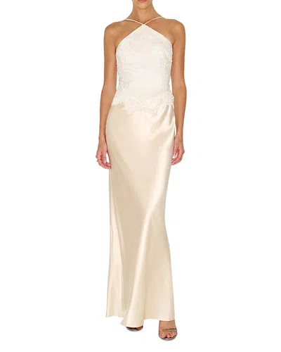 Reformation Jillian Embroidered Gown In Fior Di Latte