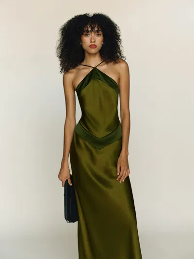 Reformation Jillian Silk Dress In Gray