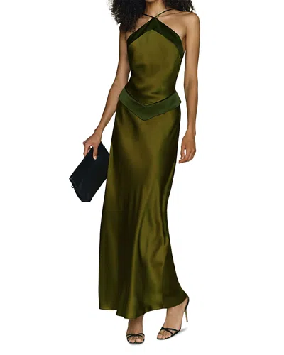 Reformation Jillian Silk Dress Green 12