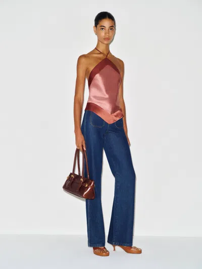 Reformation Jillian Silk Top In Multi