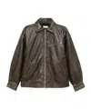 Reformation Veda Marco Oversize Leather Bomber Jacket In Brown