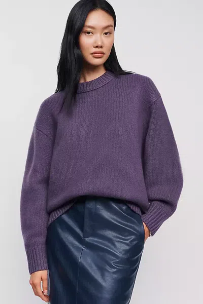 Reformation Jo Regen 100% Wool Sweater In Purple