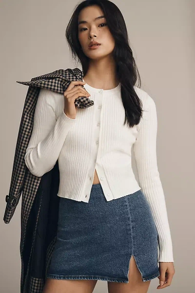 Reformation Joanne Cotton Blend Cardigan In White