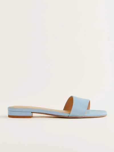 Reformation Joey Asymmetrical Flat Slide In Mineral Leather