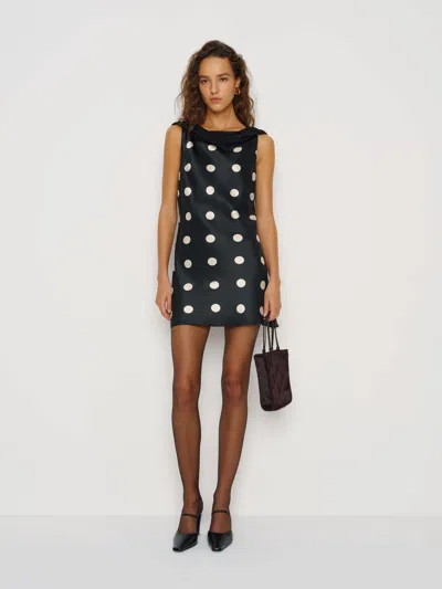 Reformation Jonelle Silk Dress In Black