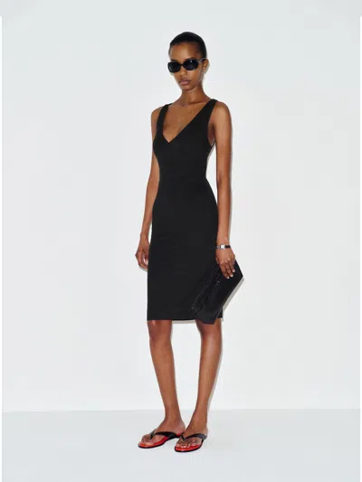 Reformation Joni Knit Dress Black Xs