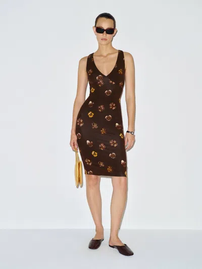 Reformation Joni Knit Dress Brown Large