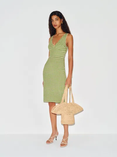 Reformation Joni Knit Dress Green Xs