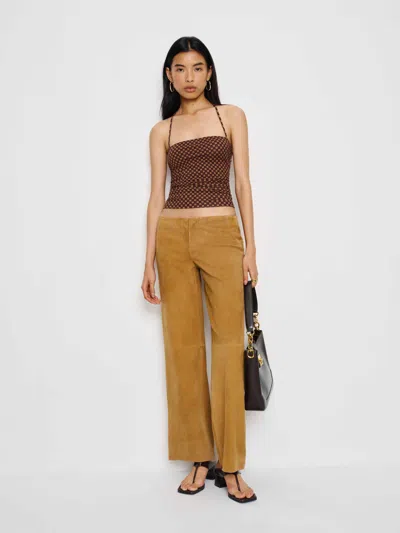 Reformation Joni Knit Top In Brown