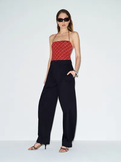 Reformation Joni Knit Top Red Xs In Brown