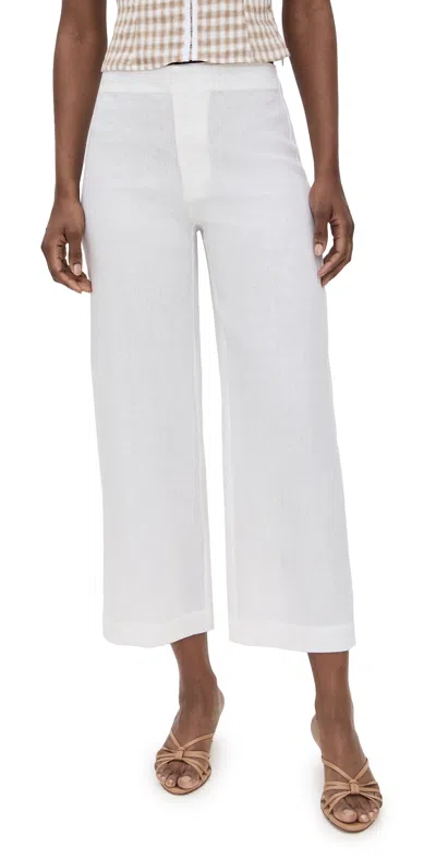 Reformation Joni Linen Cropped Pants White