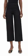 Reformation Joni Linen High Rise Cropped Pants Black