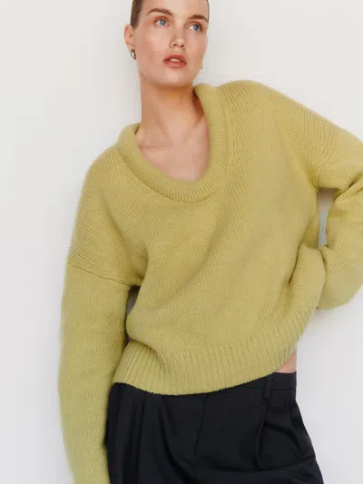 Reformation Jonie Cashmere Oversized Scoop Neck Green Large