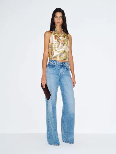 Reformation Jony Silk Top 12 In Multi