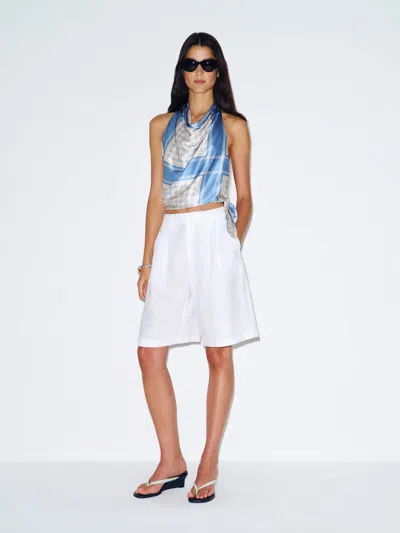 Reformation Jony Silk Top Blue 12