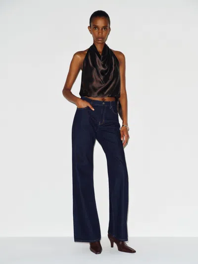 Reformation Jony Silk Top Brown 0