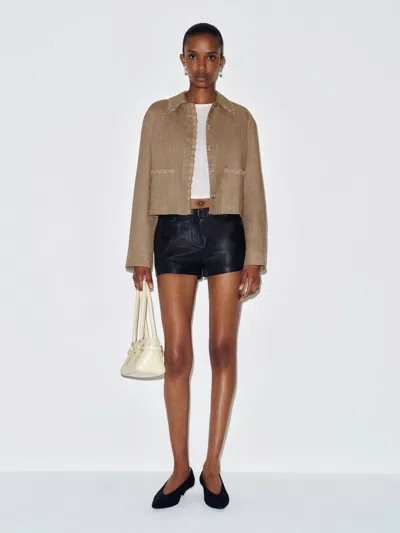 Reformation Jordan Jacket Natural Xl In Brown