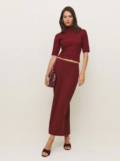 Reformation Jordan Low Waist Skirt In Chianti