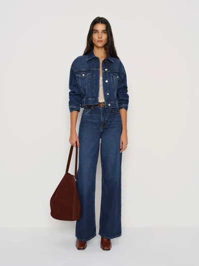 Reformation Jori Cropped Denim Jacket In Blue