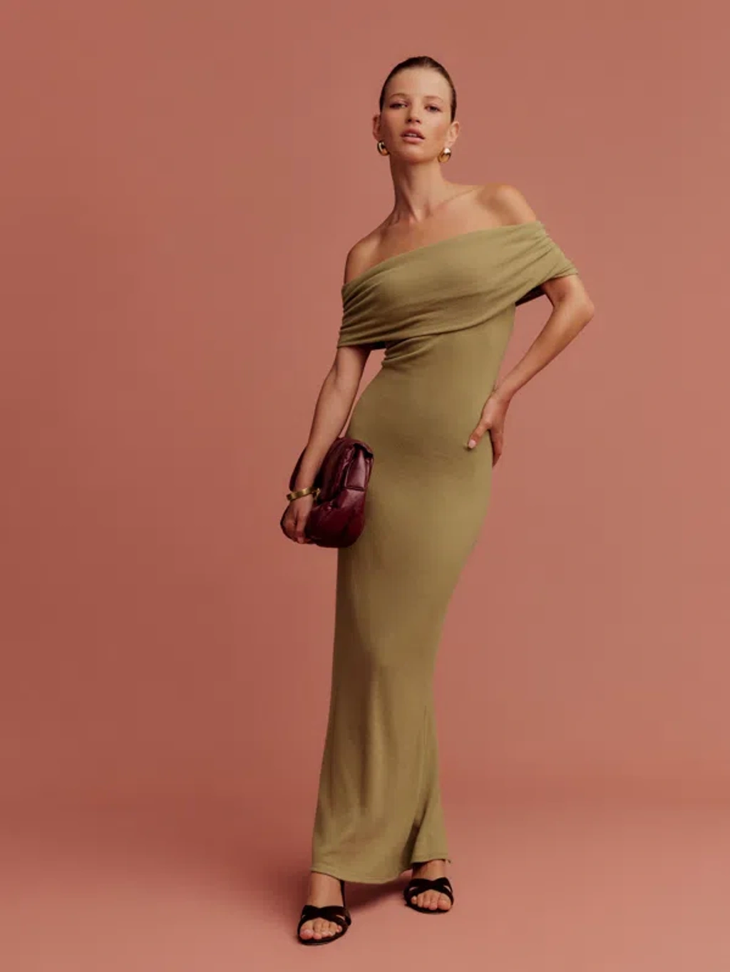 Reformation Josefina Knit Dress In Gold Coin | ModeSens