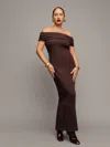 Reformation Josefina Knit Dress In Mahogany