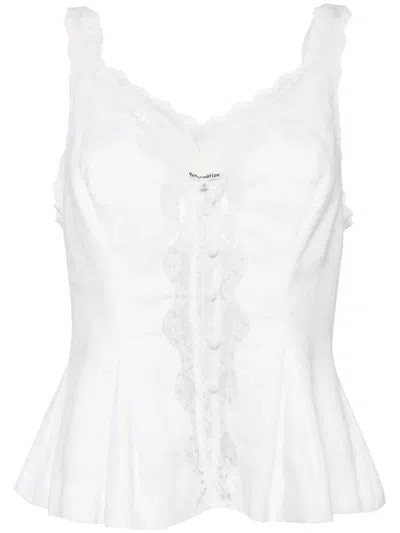 Reformation Josefina Linen Top In White