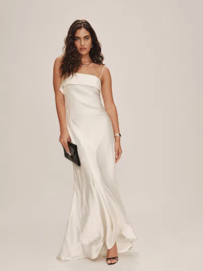 Reformation Jovie Silk Dress In White