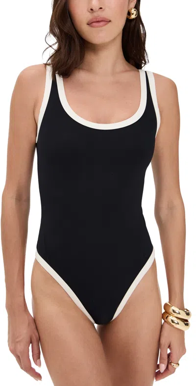 Reformation Joy One Piece Swimsuit Black/fior