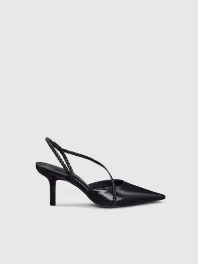 Reformation Joyce Slingback Heel Black Eel 10.5