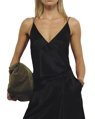 Reformation Jule Silk Top In Black