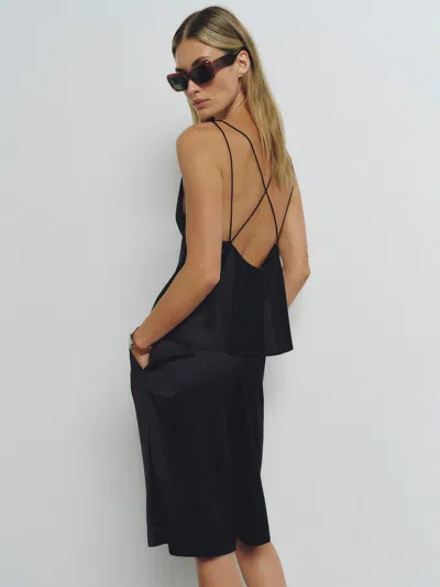 Reformation Top En Soie Jule Noir L In Black