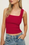 Reformation Julia Rib Knit Tank In Lipstick