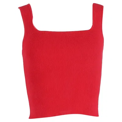 Reformation Julia Ribbed-knit Tank Top In Red Cotton