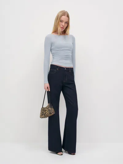 Reformation Julian Knit Top Blue Xs