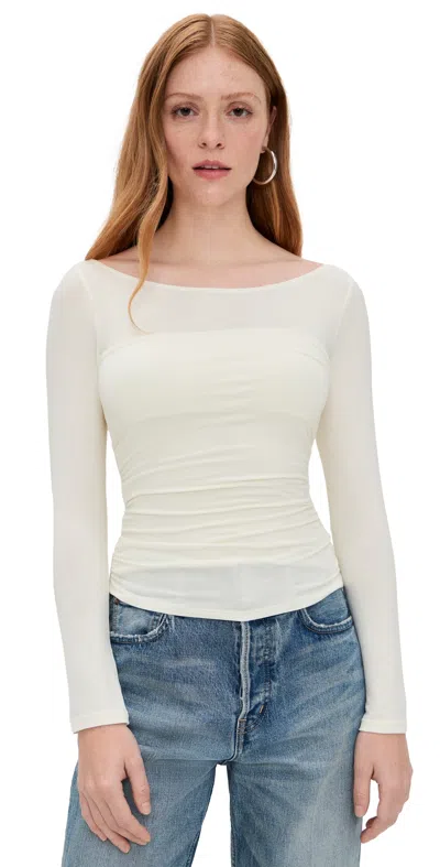 Reformation Julian Knit Top Ivory In White