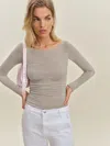 Reformation Julian Knit Top In Rock