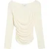 Reformation Julian Ruched Knit Top In White