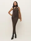 Reformation Julianna Cashmere Scarf Sweater Dress In Walnut