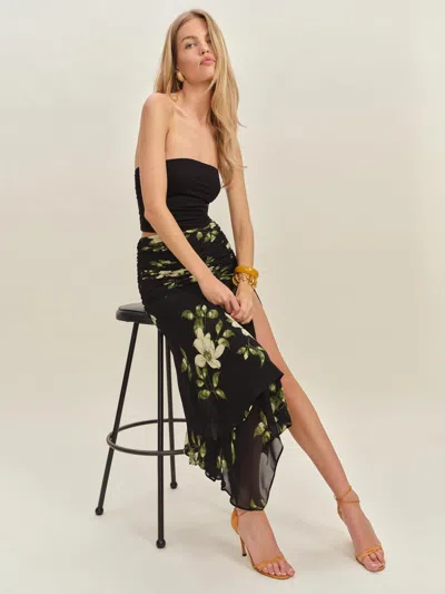 Reformation Julianna Low Waist Skirt In Black
