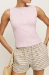 Reformation Julie Knit Tank In Purple