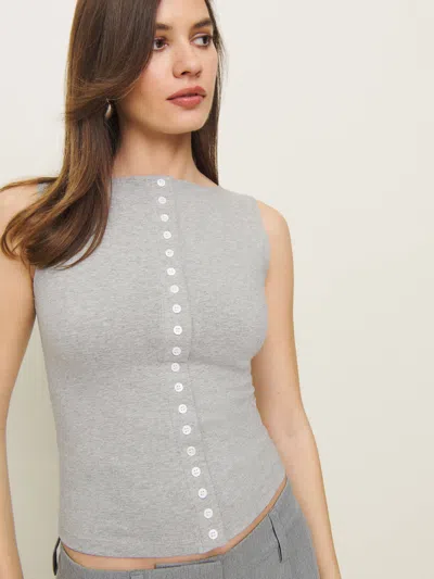 Reformation Julie Knit Top In Heather Grey