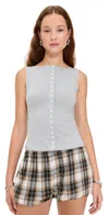 Reformation Julie Knit Top Heather Grey In Gray