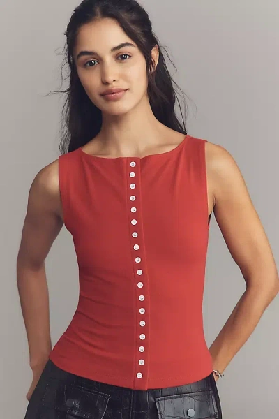 Reformation Julie Knit Top In Red