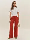 Reformation Julien Poplin Pant In Red