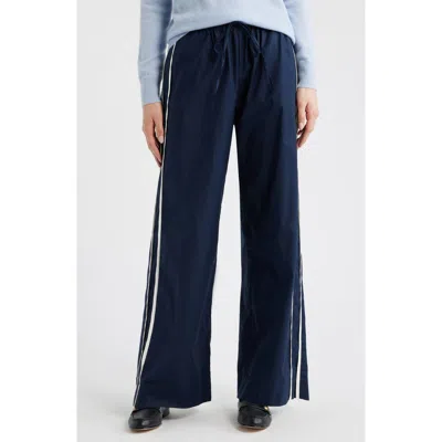 Reformation Julien Wide Leg Poplin Pants In Blue